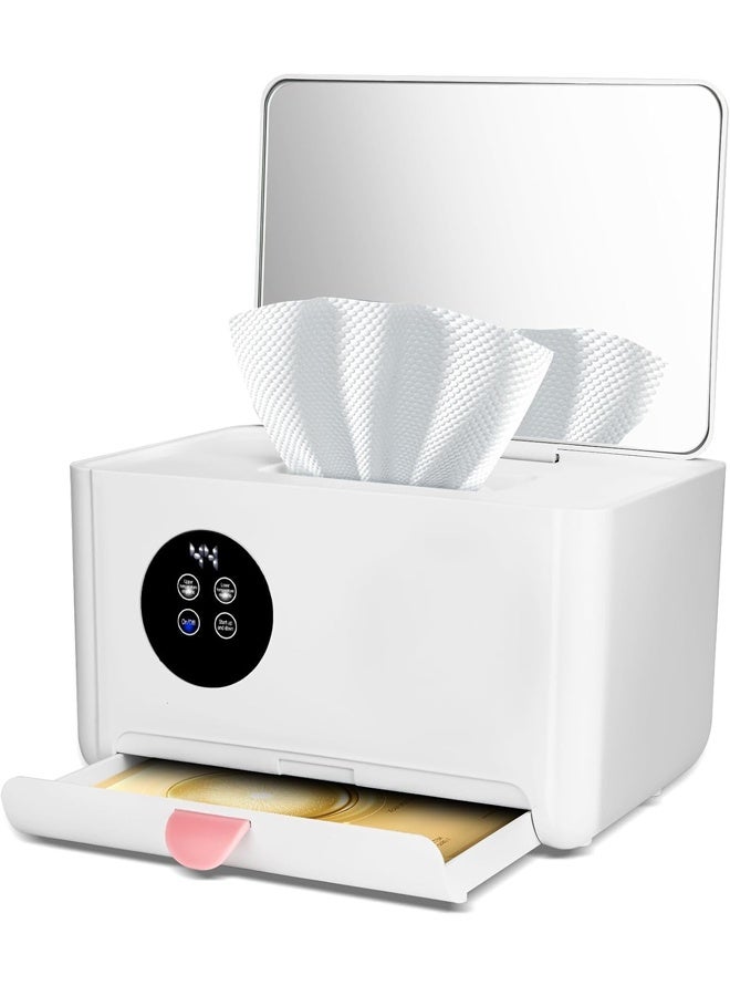 بيوينتي مدفئ مناديل الأطفال وجهاز توزيع المناديل المبللة مع مدفئ للأقنعة، مزود بتحكم ذكي دقيق في درجة الحرارة، سعة كبيرة، شاشة لمس بشاشة عرض LED، تسخين متساوٍ، تشغيل هادئ لغرف الأطفال والسفر - Image 1